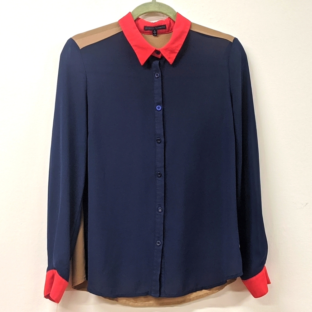 Sheer Multi-block Button Down (M)